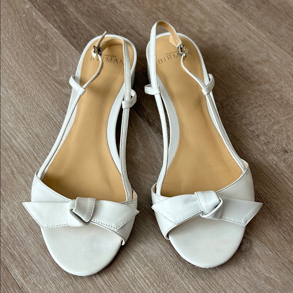 Alexandre Birman White Knot Front Slingback Sandals
